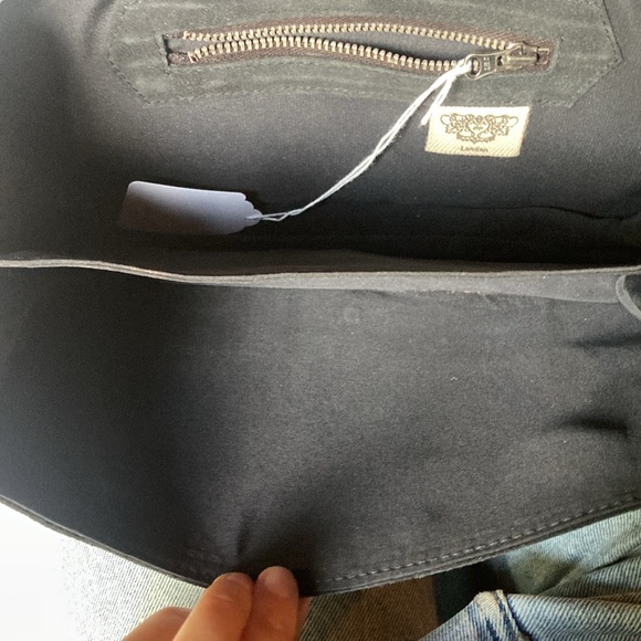 Embroidered Suede Fringe Clutch - Picture 8 of 11